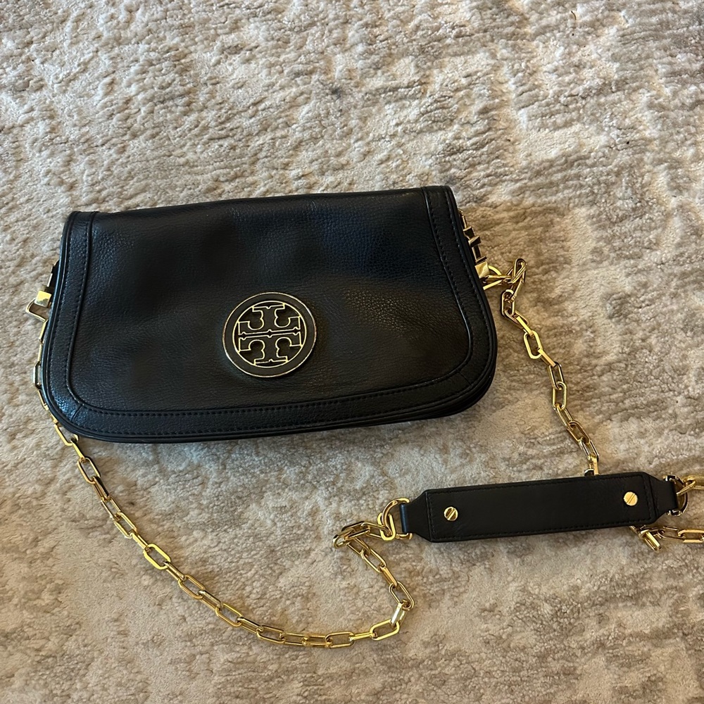 Tory Burch Flap crossbody bag with gold link strap